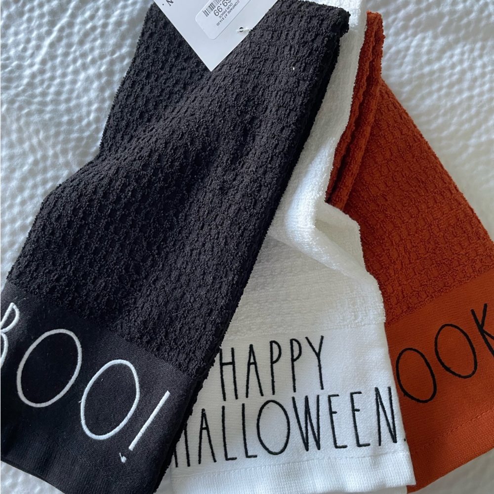 Rae Dunn Halloween Boo Happy Halloween Spooky Towels
